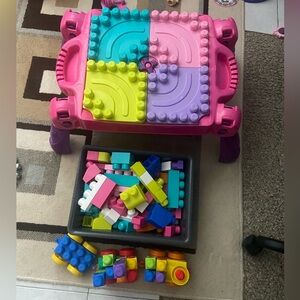 Colorful Building Block Play Table